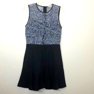 MANOUSH Crew Neck Sleeveless Black/Mesh Dress SZ 6